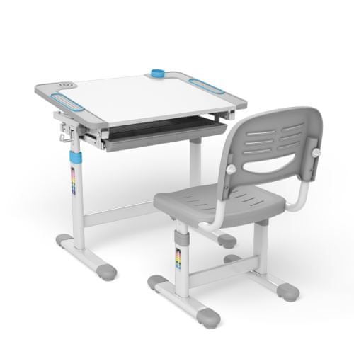 Ergo Office ER-418 Ergonomický detský písací stôl so stoličkou šedo-biela 70224